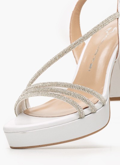 Women Sandal High 2142.70620 White Leather MF