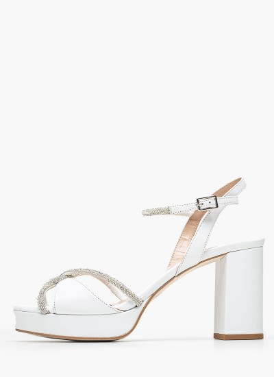 Women Sandal High 2142.70620 White Leather MF