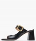 Women Sandals 56000 Black Leather Mourtzi