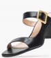 Women Sandals 56000 Black Leather Mourtzi