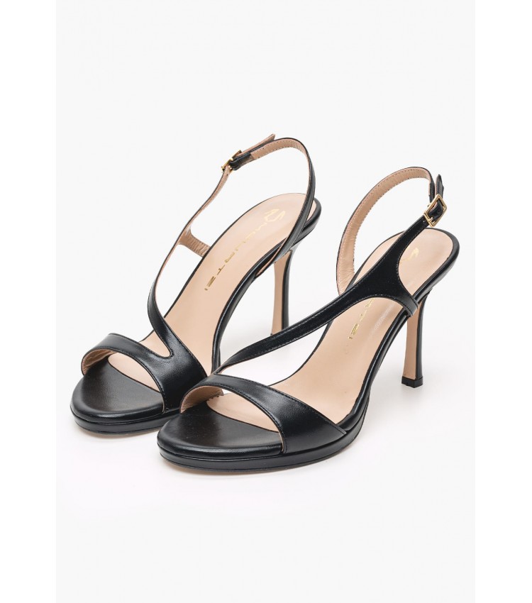 Women Sandals 75161 Black Leather Mourtzi