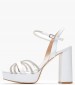 Women Sandals High 850F49 White Leather Mourtzi