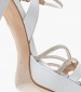 Women Sandals High 850F49 White Leather Mourtzi