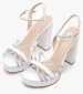 Women Sandals High 850F49 White Leather Mourtzi