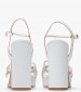 Women Sandals High 850F49 White Leather Mourtzi