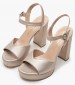 Women Sandals High 850F50 Platinum Leather Mourtzi