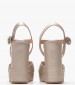 Women Sandals High 850F50 Platinum Leather Mourtzi