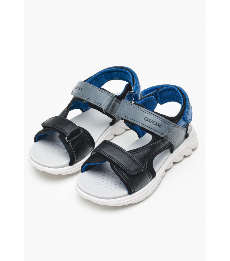 Kids Flip Flops & Sandals Airadyum.Bo Black ECOleather Geox