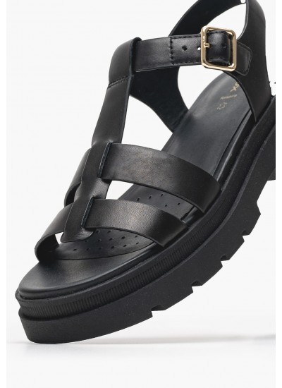 Women Platforms Low D.Adacter Black Leather Geox