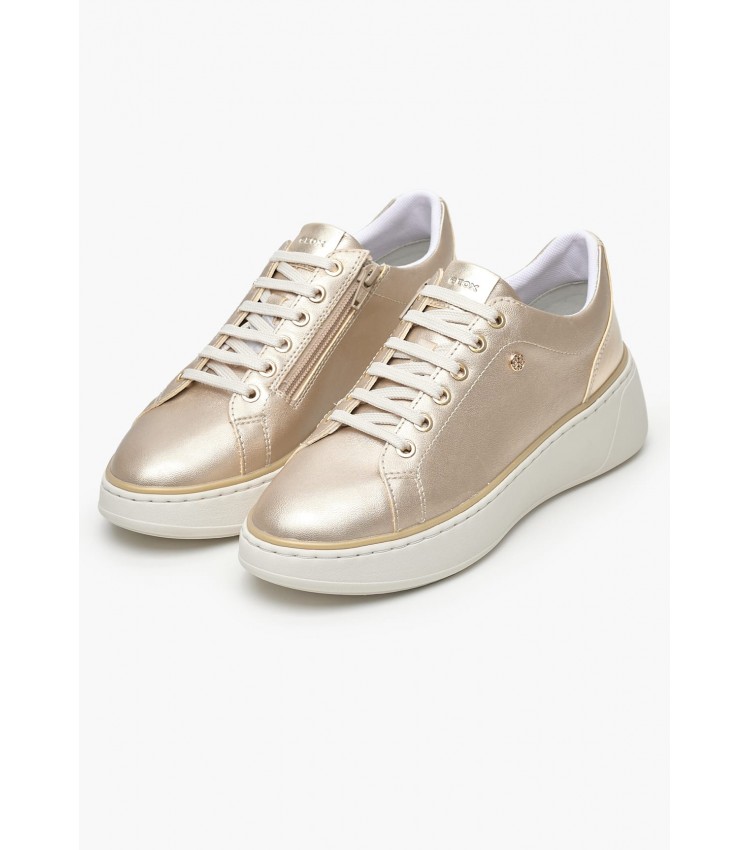 Women Casual Shoes D.Sunnetty Gold ECOleather Geox