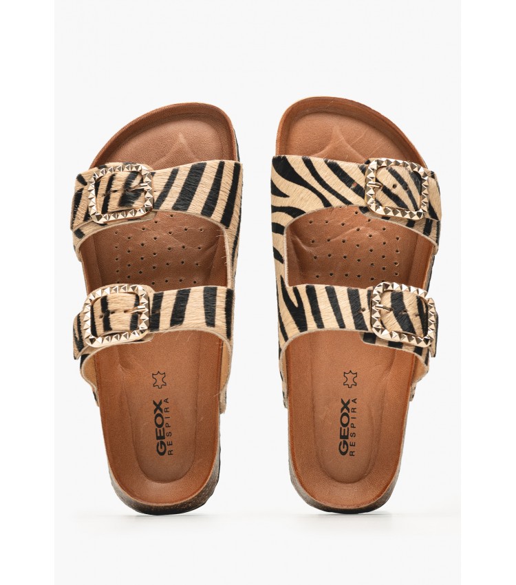 Women Flats N.Brionia Leopard Pony Geox