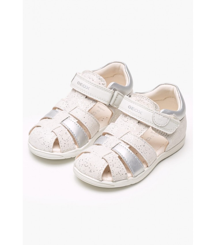 Kids Flip Flops & Sandals Sdl.Macchia White Leather Geox