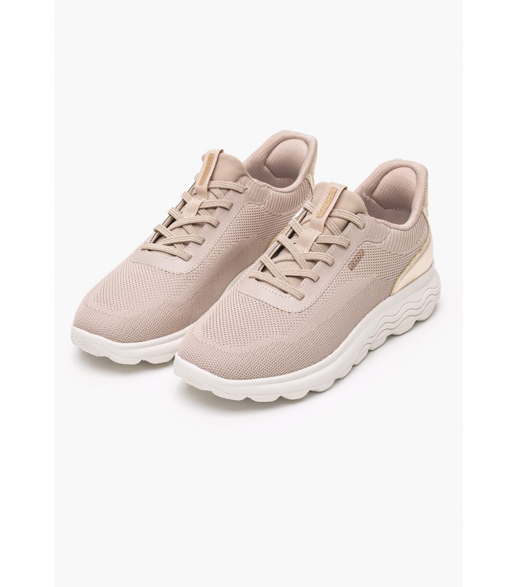 Γυναικεία Παπούτσια Casual Spherica.Plus.2 Nude ECOleather-Ύφασμα Geox