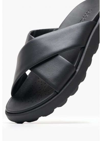 Men Flip Flops & Sandals Spherica.Sand Black Leather Geox