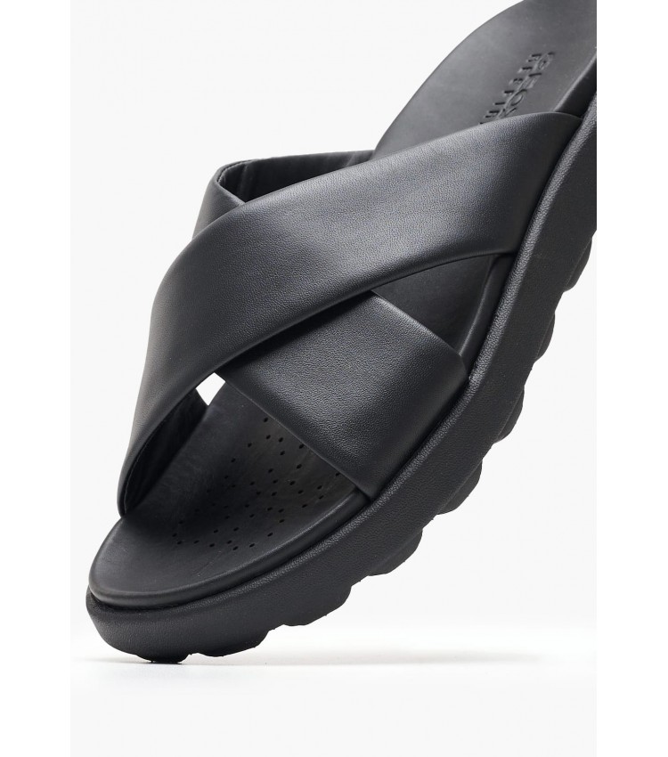 Men Flip Flops & Sandals Spherica.Sand Black Leather Geox