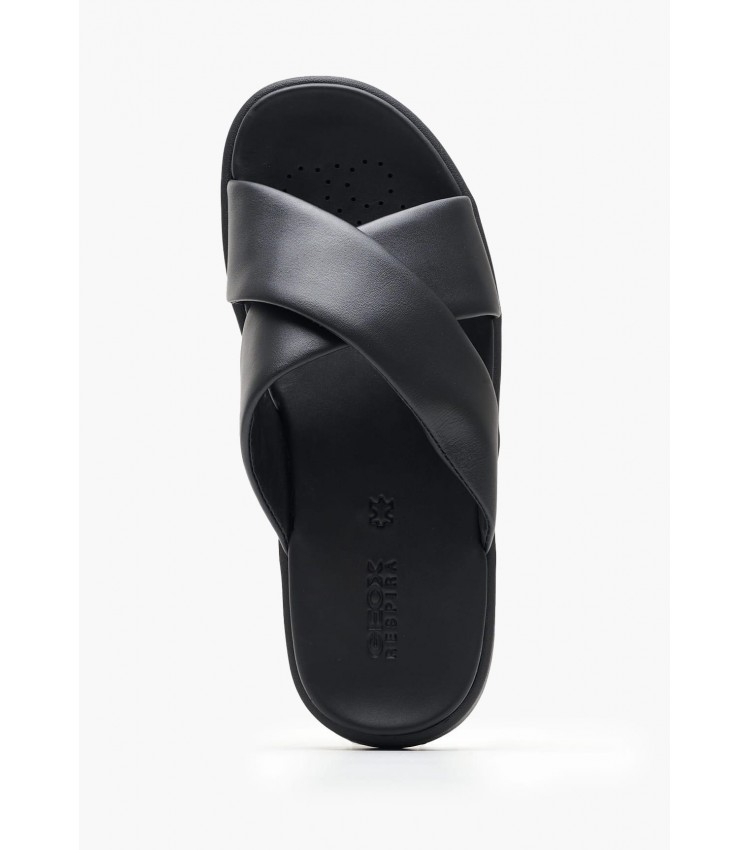 Men Flip Flops & Sandals Spherica.Sand Black Leather Geox