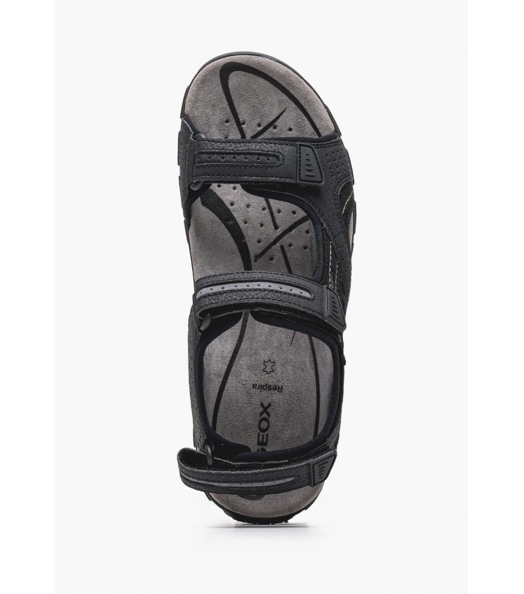 Men Flip Flops & Sandals Strada.D Black ECOleather Geox