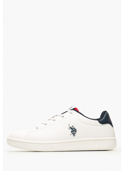 Kids Casual Shoes Trace001A White ECOleather U.S. Polo Assn.