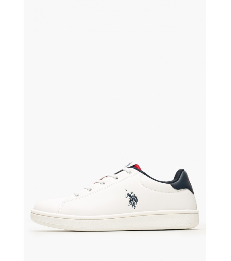 Kids Casual Shoes Trace001A White ECOleather U.S. Polo Assn.