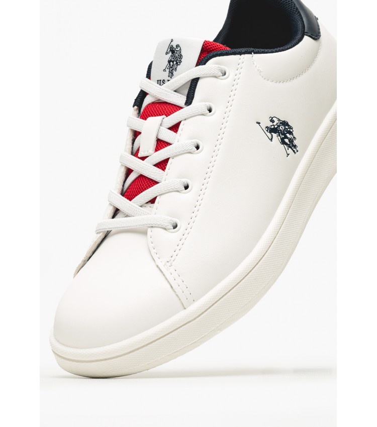 Kids Casual Shoes Trace001A White ECOleather U.S. Polo Assn.