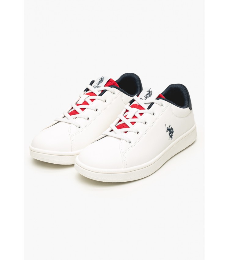 Kids Casual Shoes Trace001A White ECOleather U.S. Polo Assn.