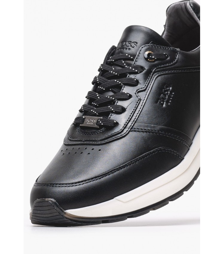 Men Casual Shoes B230.B Black Leather Boss shoes