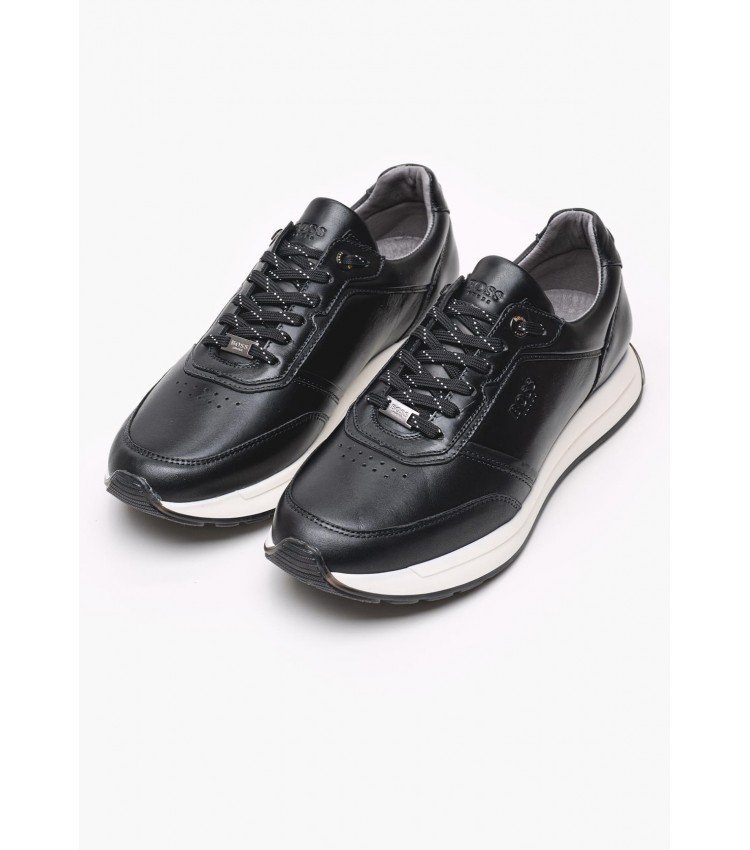 Men Casual Shoes B230.B Black Leather Boss shoes