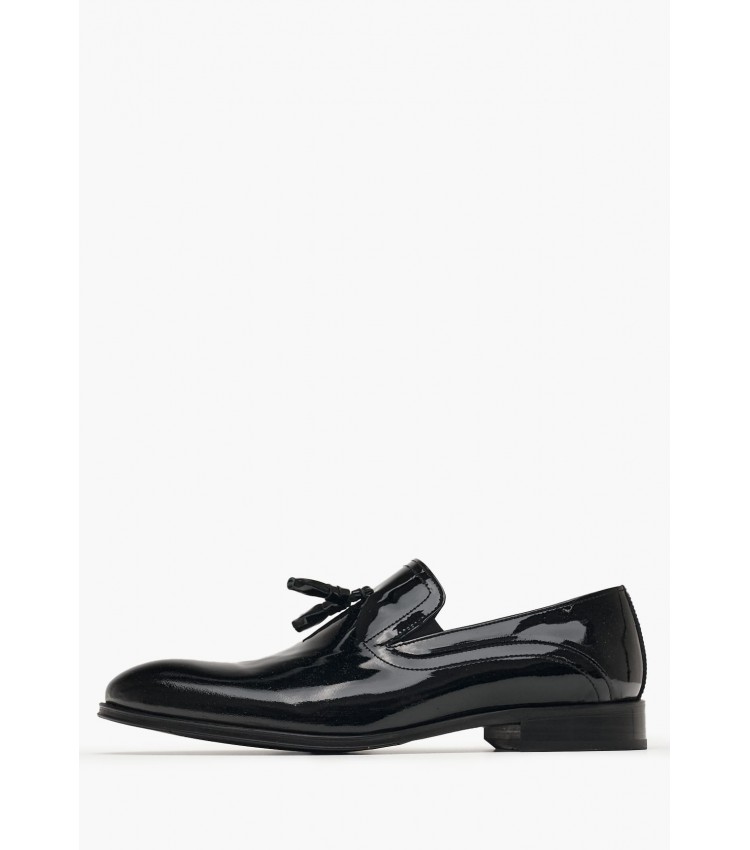 Men Moccasins B5429.Loust Black Patent Leather Boss shoes