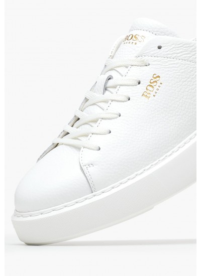 Men Casual Shoes B5720 White Leather Boss shoes