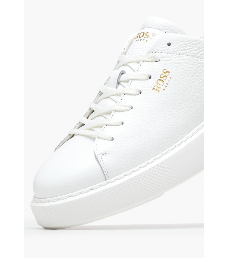 Ανδρικά Παπούτσια Casual B5720 Άσπρο Δέρμα Boss shoes