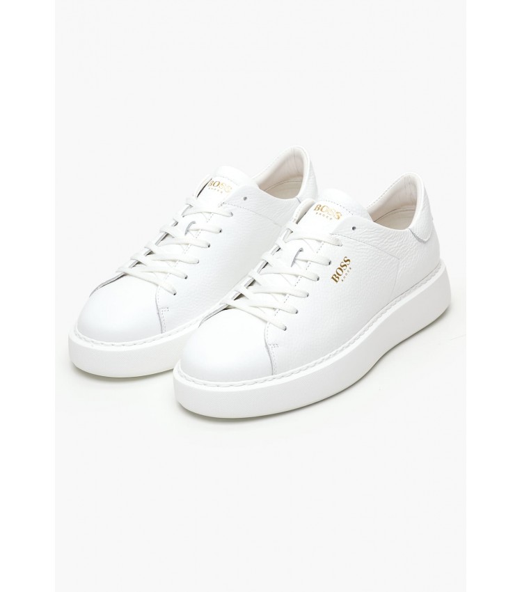 Men Casual Shoes B5720 White Leather Boss shoes