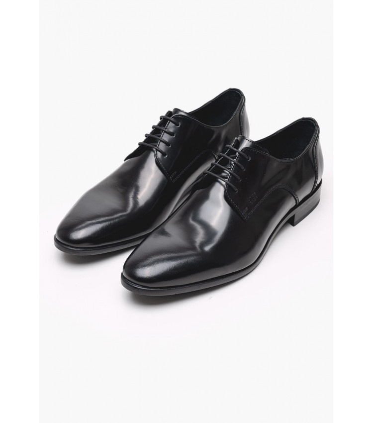 Men Shoes B7513.FLO Black Leather Boss shoes