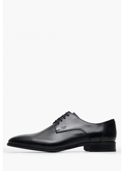 Men Shoes 1509 Black Leather Damiani