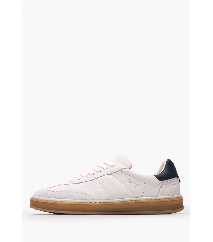 Men Casual Shoes BC110.A White Leather Boss shoes