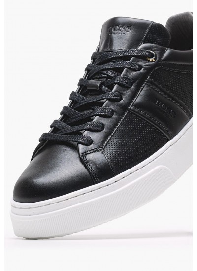 Men Casual Shoes BC340 Black Leather Boss shoes