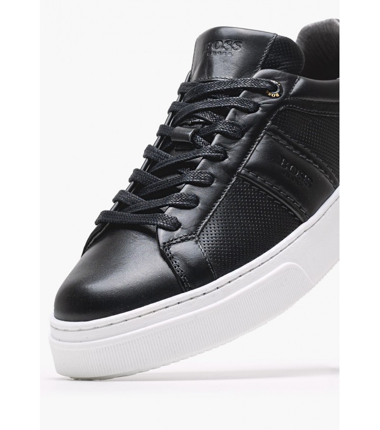 Men Casual Shoes BC340 Black Leather Boss shoes