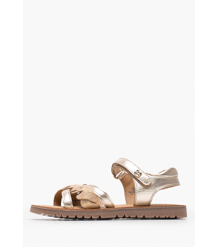 Kids Flip Flops & Sandals Betty.Or Gold Leather Kickers