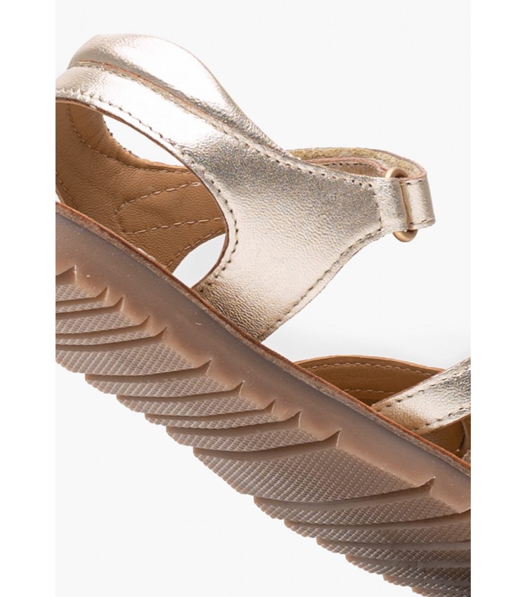 Kids Flip Flops & Sandals Betty.Or Gold Leather Kickers