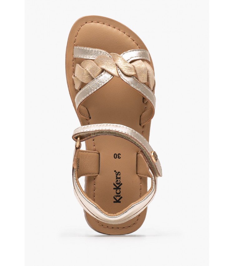 Kids Flip Flops & Sandals Betty.Or Gold Leather Kickers