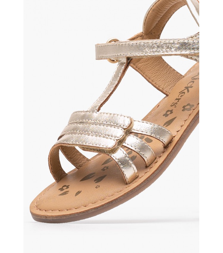 Kids Flip Flops & Sandals Diamanto.Or Gold Leather Kickers