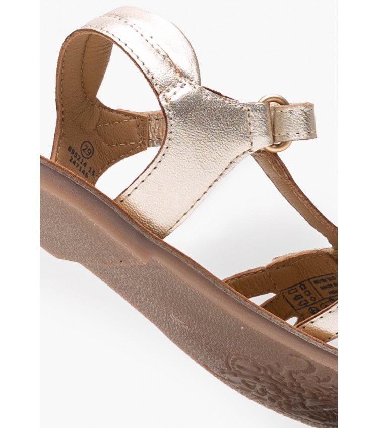 Kids Flip Flops & Sandals Diamanto.Or Gold Leather Kickers