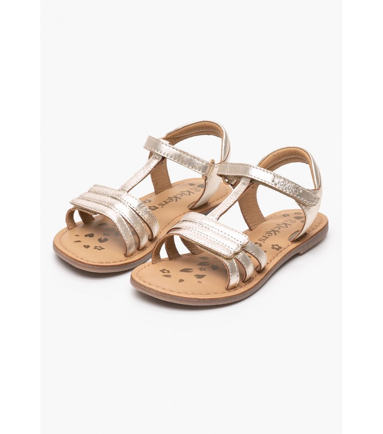 Kids Flip Flops & Sandals Diamanto.Or Gold Leather Kickers