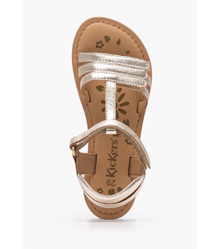 Kids Flip Flops & Sandals Diamanto.Or Gold Leather Kickers