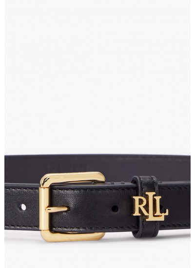 Γυναικείες Ζώνες 412968763 Μαύρο Δέρμα Ralph Lauren