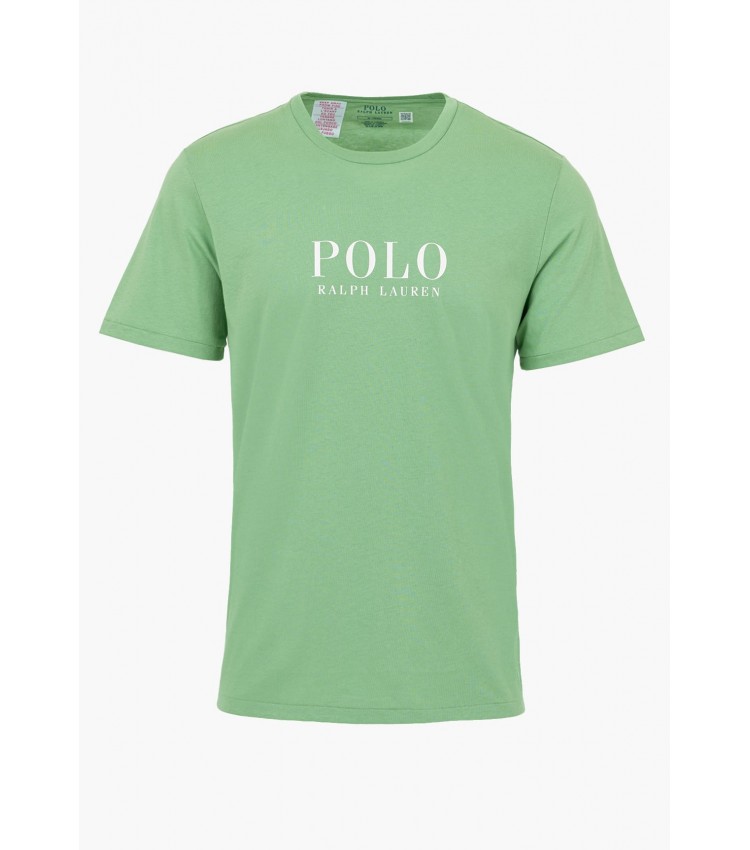 Men T-Shirts Fall.Crew Green Cotton Ralph Lauren