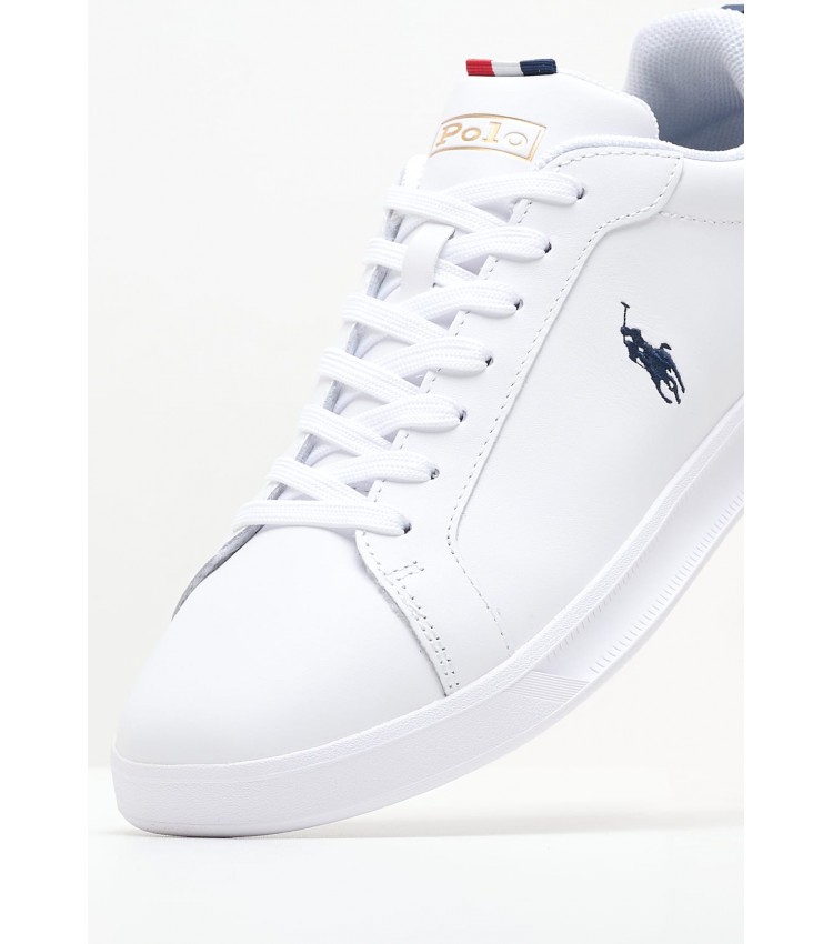 Men Casual Shoes Hrt.3003.W White Leather Ralph Lauren