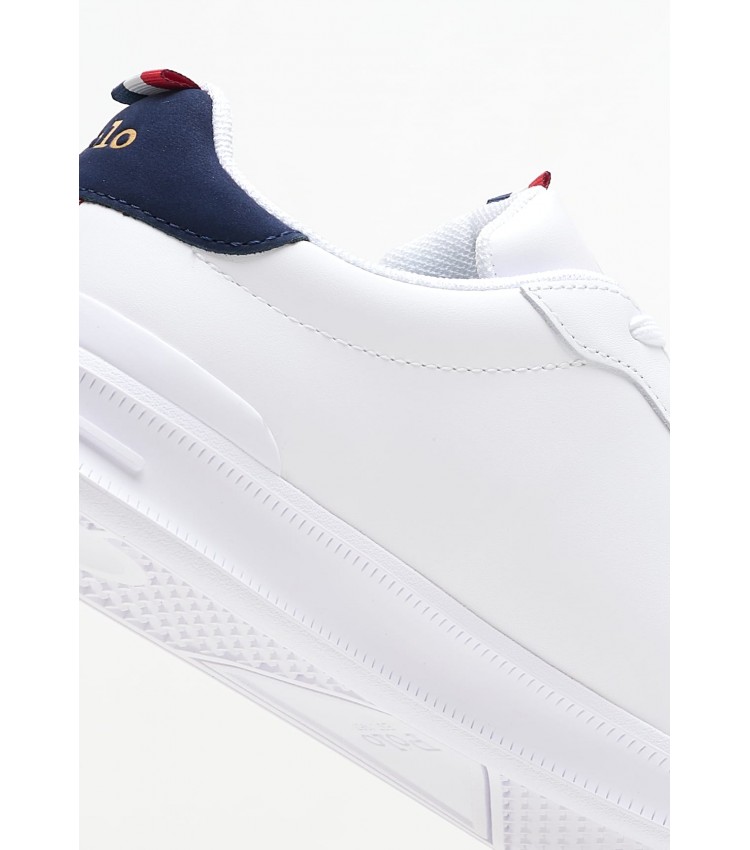 Men Casual Shoes Hrt.3003.W White Leather Ralph Lauren