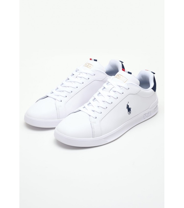 Men Casual Shoes Hrt.3003.W White Leather Ralph Lauren