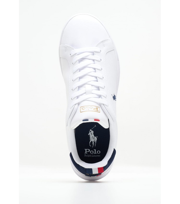 Men Casual Shoes Hrt.3003.W White Leather Ralph Lauren