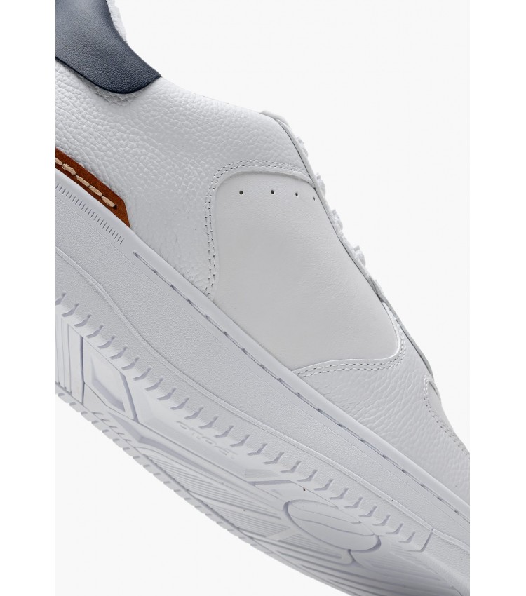 Men Casual Shoes Masters White Leather Ralph Lauren